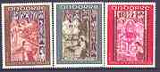 Andorra - French 1969 Altar Screens (1st series) set of 3 unmounted mint, SG F218-20, stamps on churches, stamps on religion