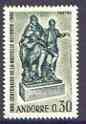 Andorra - French 1967 Centenary of New Reform (Statue of Dancers) unmounted mint, SG F201*, stamps on statues, stamps on dancing, stamps on 