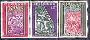 Andorra - French 1970 Altar Screens (2nd series) set of 3 unmounted mint, SG F225-27, stamps on , stamps on  stamps on churches, stamps on  stamps on religion