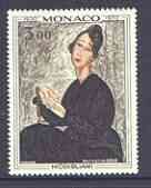 Monaco 1970 Death Anniversary of Modigliani unmounted mint, SG 1004, stamps on arts, stamps on modigliani