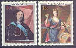 Monaco 1969 Paintings (Princes & Princesses of Monaco) set of 2 unmounted mint, SG 958-59, stamps on , stamps on  stamps on arts, stamps on  stamps on royalty