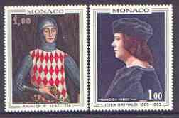 Monaco 1967 Paintings (Princes & Princesses of Monaco) set of 2 unmounted mint, SG 895-96, stamps on arts, stamps on royalty