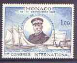 Monaco 1966 First OceanographicHistory Congress unmounted mint, SG 861, stamps on , stamps on  stamps on ships, stamps on  stamps on oceans