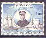 Monaco 1966 First OceanographicHistory Congress unmounted mint, SG 861, stamps on ships, stamps on oceans