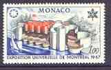 Monaco 1967 World Fair, Montreal unmounted mint, SG 888, stamps on business, stamps on expo