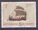 San Marino 1963 Greek Trier 2L from Historical Ships set unmounted mint, SG 691*, stamps on ships, stamps on greece