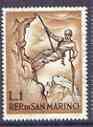 San Marino 1962 Roping Down 1L from mountaineering issue unmounted mint, SG 669*, stamps on , stamps on  stamps on mountains, stamps on  stamps on climbing