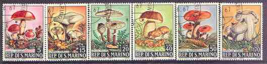 San Marino 1967 Fungi set of 6 superb cds used, SG 826-31, stamps on , stamps on  stamps on fungi