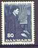 Denmark 1966 Birth Centenary of Georg Jensen (silversmith) 80š on ord paper unmounted mint, SG 476, stamps on , stamps on  stamps on jewellry, stamps on  stamps on silver, stamps on  stamps on slania