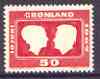 Greenland 1967 Royal Wedding 50ore unmounted mint, SG 66*, stamps on , stamps on  stamps on royalty, stamps on  stamps on slania