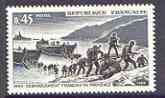 France 1969 Anniversary of Resistance & Liberation - Troops Storming beach at Provence 45c unmounted mint, SG 1837, stamps on , stamps on  ww2 , stamps on battles, stamps on militaria, stamps on ships