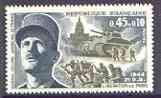 France 1969 Anniversary of Resistance & Liberation - Leclerc & Liberation of Paris 45c+10c unmounted mint, SG 1839, stamps on , stamps on  ww2 , stamps on militaria, stamps on tanks