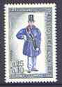 France 1968 Stamp Day (Postman) 25c+10c unmounted mint, SG 1781, stamps on postal, stamps on postman