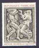 France 1968 French Art - La Danse by Bourdelle (in Champs-ElysŽes Theatre) superb cds used, SG 1788, stamps on arts, stamps on dancing, stamps on theatre