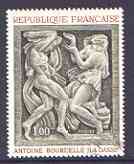 France 1968 French Art - La Danse by Bourdelle (in Champs-Elyses Theatre) superb cds used, SG 1788, stamps on arts, stamps on dancing, stamps on theatre