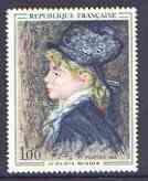 France 1968 French Art - Portrait of a Model by Renoir unmounted mint, SG 1789, stamps on , stamps on  stamps on arts, stamps on  stamps on renoir