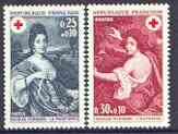France 1968 Red Cross Fund - paintings by Mignard set of 2 unmounted mint, SG 1812-13*, stamps on , stamps on  stamps on red cross, stamps on  stamps on arts, stamps on  stamps on mignard, stamps on  stamps on women