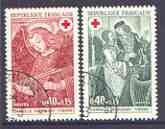 France 1970 Red Cross Fund - Frescoes from Dissay Chapel set of 2 superb cds used, SG 1902-03, stamps on red cross, stamps on  arts, stamps on religion