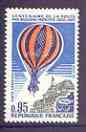 France 1970 Centenary of Paris Balloon Post unmounted mint, SG 1907*, stamps on postal, stamps on balloons