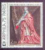 France 1974 'Arphila 75' Stamp Exhibition - French Art - Cardinal Richelieu by Champaigne unmounted mint, SG 2033, stamps on , stamps on  stamps on stamp exhibitions, stamps on  stamps on arts, stamps on  stamps on religion