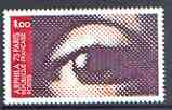 France 1975 Arphilia 75 Stamp Exhibition - Eye 1f unmounted mint, SG 2070, stamps on stamp exhibitions, stamps on eyes, stamps on vision, stamps on optics