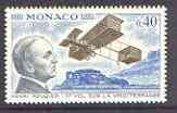 Monaco 1970 60th Anniversary of First Mediterranean Flight unmounted mint, SG 1001, stamps on , stamps on  stamps on aviation, stamps on  stamps on voisin, stamps on  stamps on 