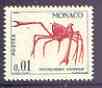 Monaco 1960-64 Marine Life & Plants - Crab 1c unmounted mint, SG 672, stamps on , stamps on  stamps on marine life, stamps on  stamps on crabs