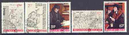 Belgium 1967 Cultural series - Erasmus & his Time set of 5 fine used, SG 2030-34, stamps on literature, stamps on religion, stamps on printing