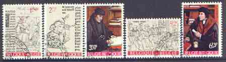 Belgium 1967 Cultural series - Erasmus & his Time set of 5 fine used, SG 2030-34, stamps on , stamps on  stamps on literature, stamps on  stamps on religion, stamps on  stamps on printing
