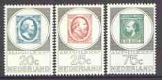 Netherlands 1967 Amphilex 67 Stamp Exhibition set of 3 unmounted mint, SG 1035-37, stamps on stamp exhibitions, stamps on stamp on stamp, stamps on stamponstamp