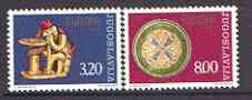 Yugoslavia 1976 Europa - Handicrafts set of 2 unmounted mint, SG 1721-22, stamps on , stamps on  stamps on europa, stamps on  stamps on crafts, stamps on  stamps on sculpture