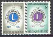 Belgium 1967 Lions International set of 2 unmounted mint, SG 2004-5, stamps on lions int