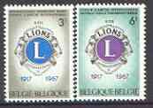 Belgium 1967 Lions International set of 2 unmounted mint, SG 2004-5, stamps on , stamps on  stamps on lions int