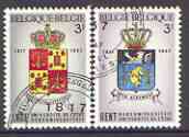 Belgium 1967 Universities of Ghent & Liege set of 2 superb used, SG 2036-37, stamps on , stamps on  stamps on university, stamps on  stamps on arms, stamps on  stamps on heraldry