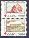 Cinderella - Denmark (Holbaek) 1982 Christmas Red Cross se-tenant set of 2 perf labels produced by Holbaek Red Cross, stamps on , stamps on  stamps on christmas, stamps on  stamps on red cross