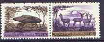 Cinderella - Denmark (Fuglebjerg) 1978 Christmas perf set of 2 labels produced by Lions International (showing Deer & Monument)*, stamps on , stamps on  stamps on christmas, stamps on  stamps on lions int, stamps on  stamps on monuments, stamps on  stamps on deer