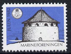 Cinderella - Denmark (Frederikshavn) 1992 Christmas (Marine Artefacts) perf label showing Frederikshavn Tower, stamps on christmas, stamps on anchors