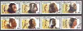 Cambodia 2001 Prehistoric Man perf set of 8 fine cto used SG 2192-99*, stamps on , stamps on  stamps on dinosaurs