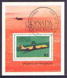 Grenada - Grenadines 1976 Airplanes $3 perf m/sheet (BAC 1-11) fine cto used, SG MS 190, stamps on , stamps on  stamps on aviation, stamps on  stamps on bac