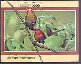 Benin 1999 Birds (rectangular) perf m/sheet unmounted mint, stamps on birds