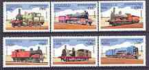 Cambodia 1997 Locomotives complete perf set of 6 values unmounted mint, SG 1664-69, stamps on , stamps on  stamps on railways