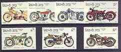 Laos 1985 Centenary of Motor Cycle complete perf set of 7 unmounted mint, SG 807-13, stamps on motorbikes