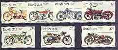 Laos 1985 Centenary of Motor Cycle complete perf set of 7 unmounted mint, SG 807-13, stamps on , stamps on  stamps on motorbikes