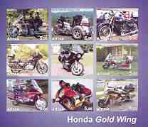 Altaj Republic 2002 Honda Gold Wing Motorcycles imperf sheetlet containing set of 9 values unmounted mint, stamps on , stamps on  stamps on motorbikes