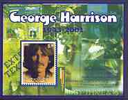 Karelia Republic 2002 George Harrison perf m/sheet #02 containing 5.00 value, unmounted mint, stamps on , stamps on  stamps on music, stamps on  stamps on pops, stamps on  stamps on beatles, stamps on  stamps on personalities, stamps on  stamps on guitar