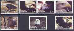 Buriatia Republic 2001 Bald Eagle perf set of 7 values complete unmounted mint, stamps on , stamps on  stamps on birds, stamps on  stamps on birds of prey, stamps on  stamps on eagles