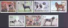 Sakha (Yakutia) Republic 2001 Dogs #01 perf set of 7 values complete unmounted mint (3.00 values), stamps on dogs, stamps on newfoundland, stamps on fox hound, stamps on 