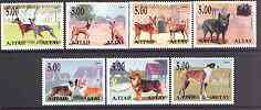 Altaj Republic 2001 Dogs #1 perf set of 7 values complete unmounted mint, stamps on dogs, stamps on whippets, stamps on corgi