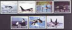 Komi Republic 2001 Killer Whales perf set of 7 values complete unmounted mint, stamps on , stamps on  stamps on whales