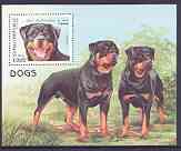 Somalia 1997 Dogs (Rottweiler) perf miniature sheet unmounted mint, stamps on dogs, stamps on rottweiler